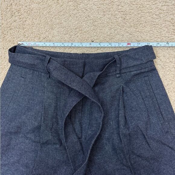 Massimo Dutti Wool Blue Grey Ankle Length High Rise Tapered Pants Sz US 6 EUC - Picture 11 of 14